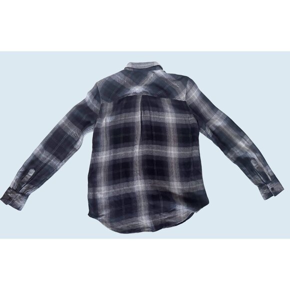 RAILS Hunter Midnight Storm Soft Plaid Flannel Full Button Top Shirt Sz XS - Picture 5 of 7